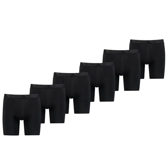 Puma Sport Boxershorts Microfiber Long 6-pack Zwart