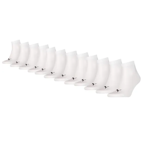 Puma Quarter Sokken Plain 12-pack Wit