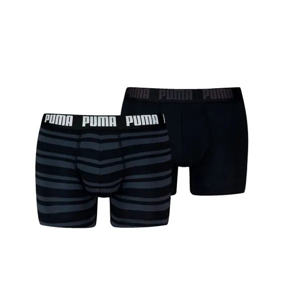 Puma Boxershorts Everyday Heritage Stripe 2-pack Black / Black
