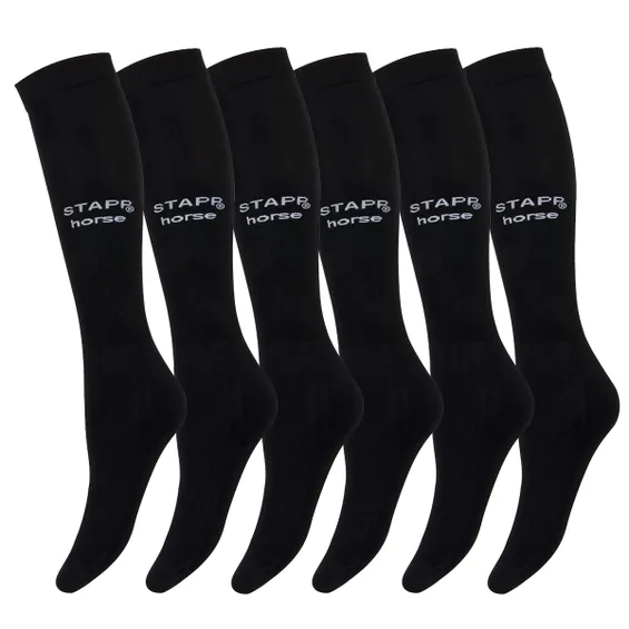 STAPP Horse Paardrijsokken Ultra Fine 6-pack Zwart