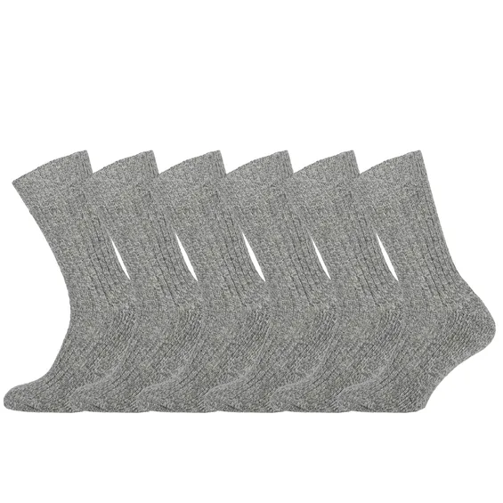 STAPP Werksokken Heren Yellow Norwegian 6-pack Grey Melange