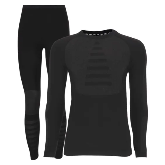 STAPP Heat Thermoset Heren Merino Wol - Thermoshirt + Thermolegging - Zwart
