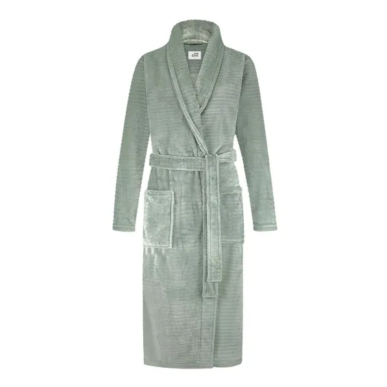 Ten Cate Badjas Dames Minty Green Stripe