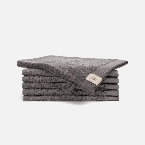 Walra Remade Cotton Washandje 16 x 21 cm 550 gram Grey - 6 stuks